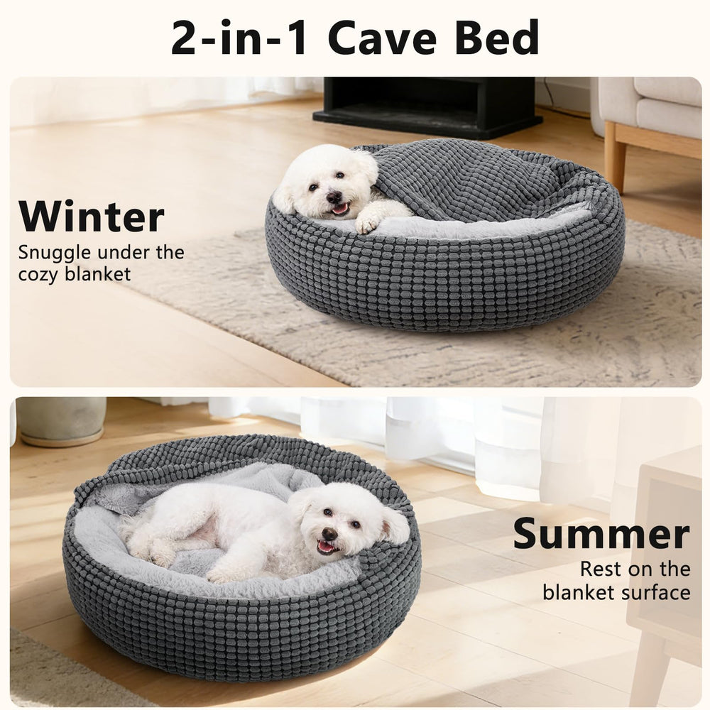 Cama SIWA MARY en forma de dona para gatos, envolvente y suave