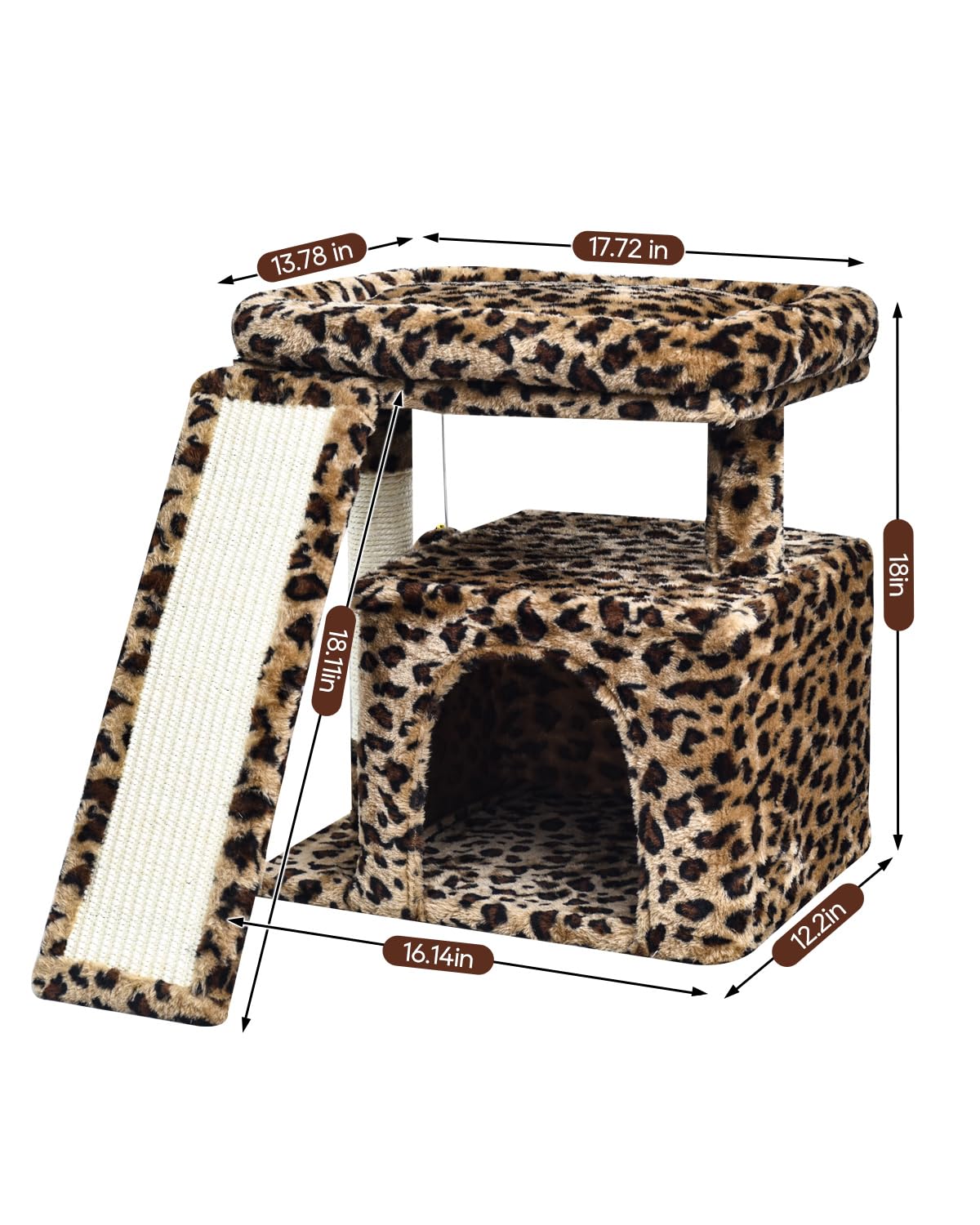 SIYIPURR árbol leopardo cueva descanso para gatos, refugio privado para siestas.