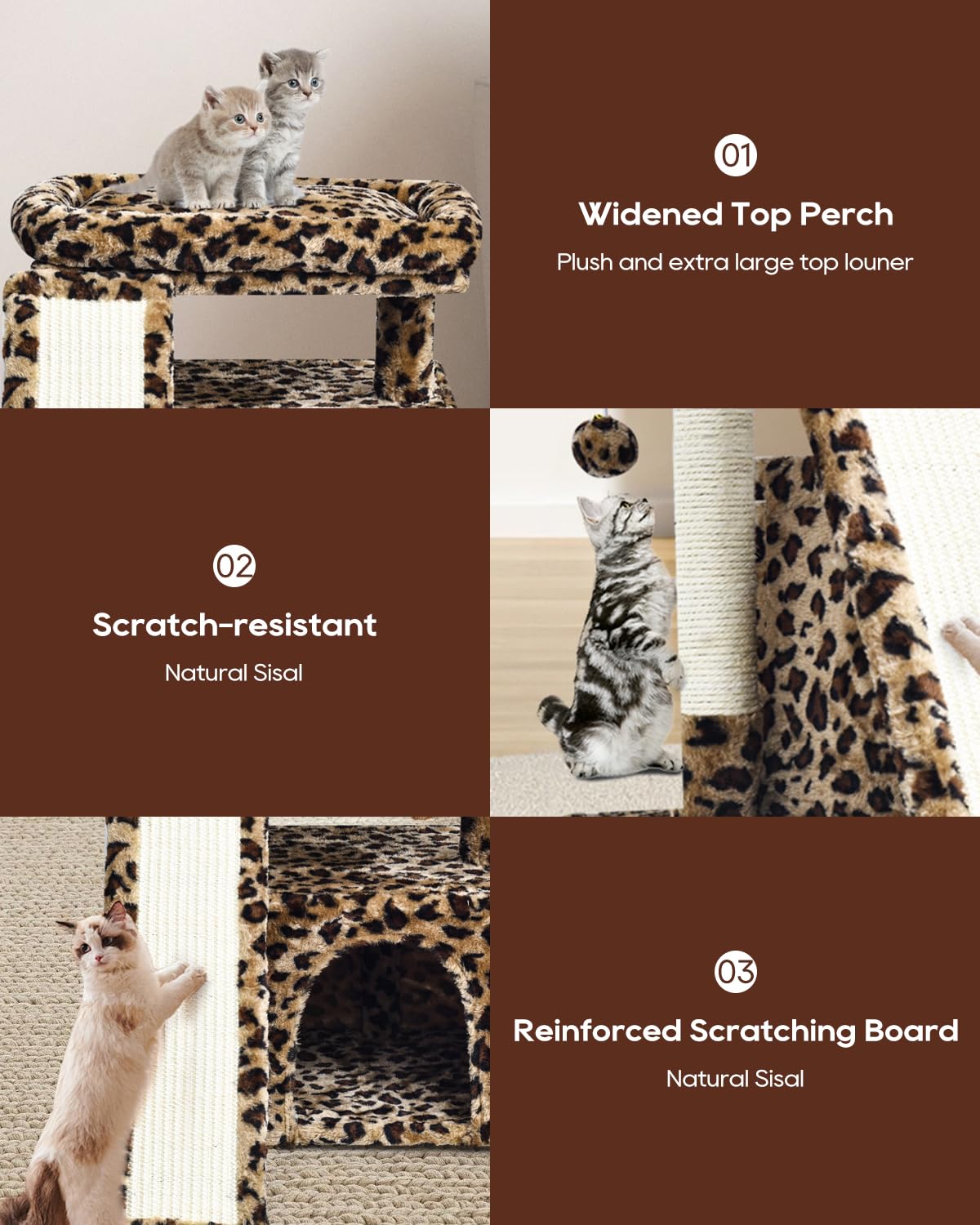 SIYIPURR árbol leopardo percha para descansar y observar desde altura.