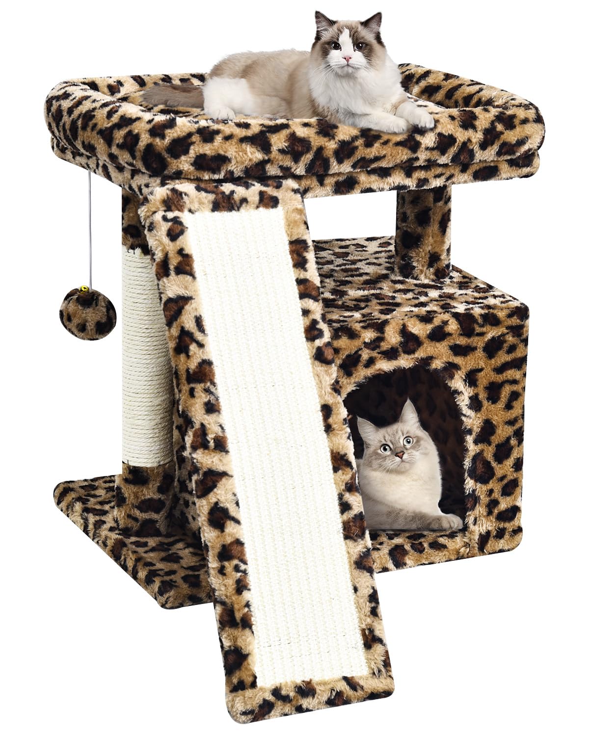 SIYIPURR árbol gatos leopardo con rascador envuelto para afilar uñas y proteger muebles.