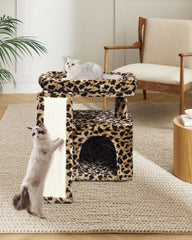 SIYIPURR árbol leopardo rascador ángulo de sisal para ejercicio diario.