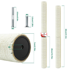 SIYIPURR rasca-gato de sisal natural, ideal para juego seguro.
