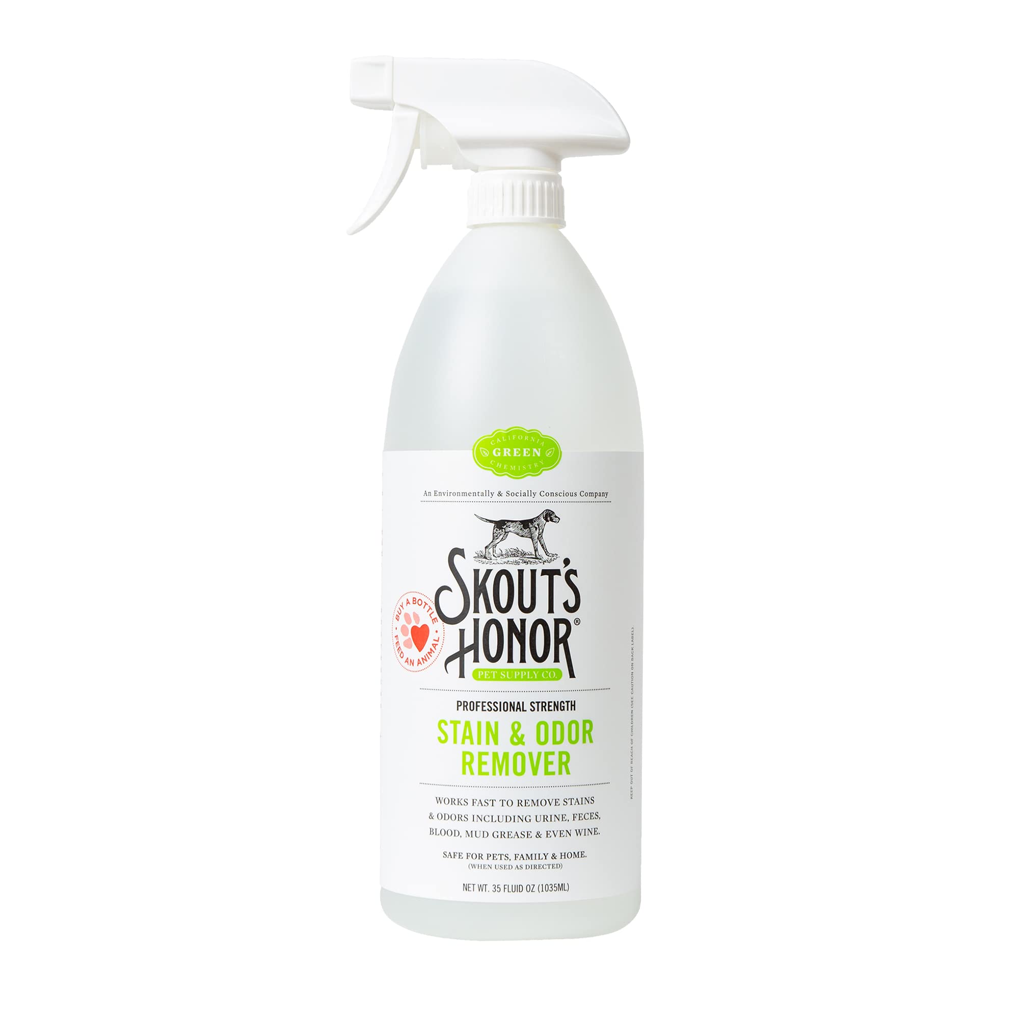 SKOUT'S HONOR botella 35oz, limpiador de manchas para mascotas, fácil aplicación