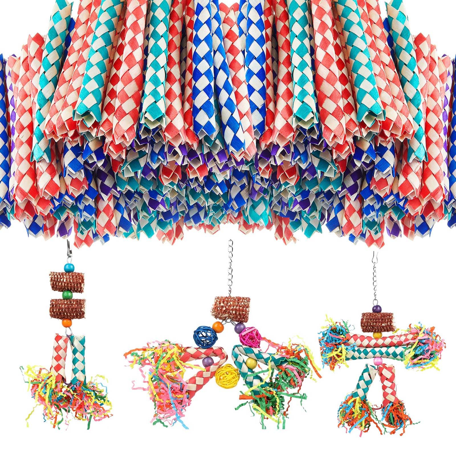 Juguetes para aves Slepceub con anillos de bambú para masticar