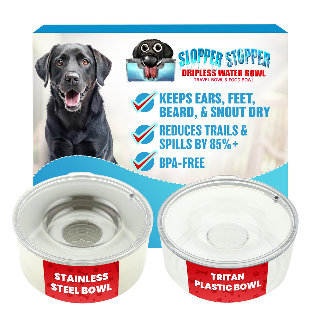 Slopper Stopper tazón 1gal: gran capacidad para perros grandes y menos derrames