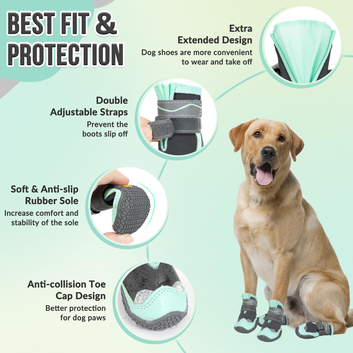 SlowTon botas para perros, suelas antideslizantes para superficies resbaladizas