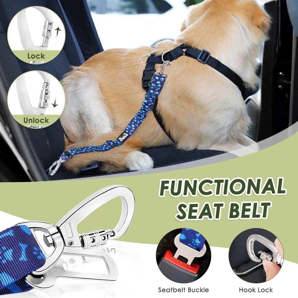 SlowTon cinturón para perro con amortiguador bungee para viajes suaves