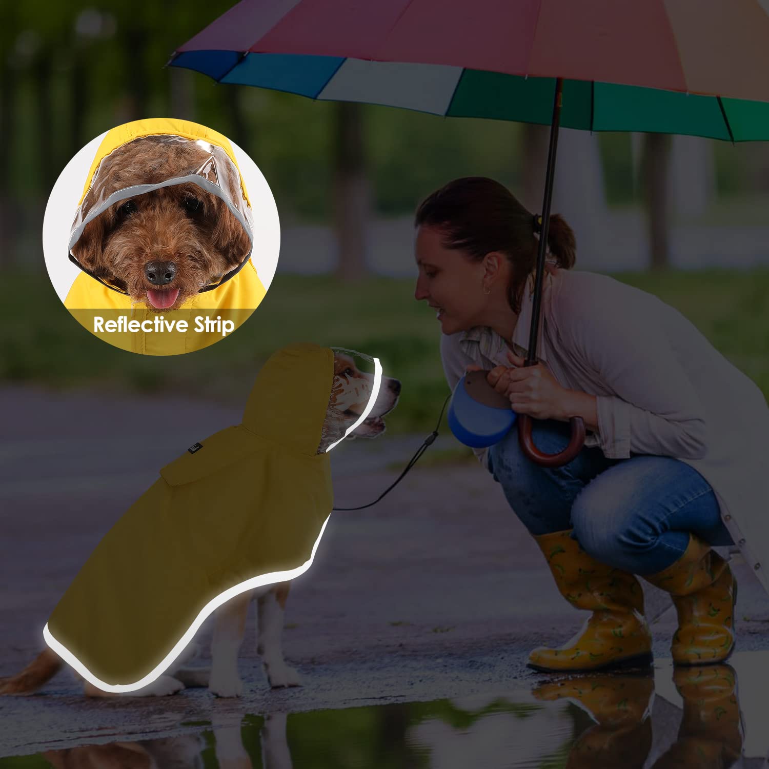 SlowTon capa impermeable y forro suave mantiene al perro seco y cómodo.