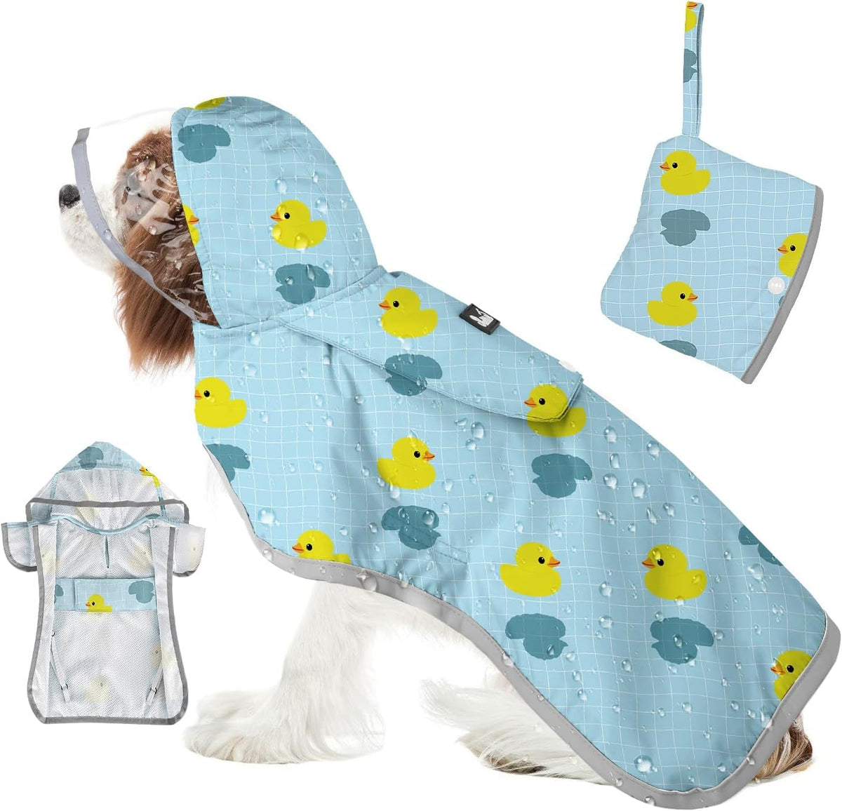 SlowTon impermeable para perro con capucha transparente protege sin bloquear vista