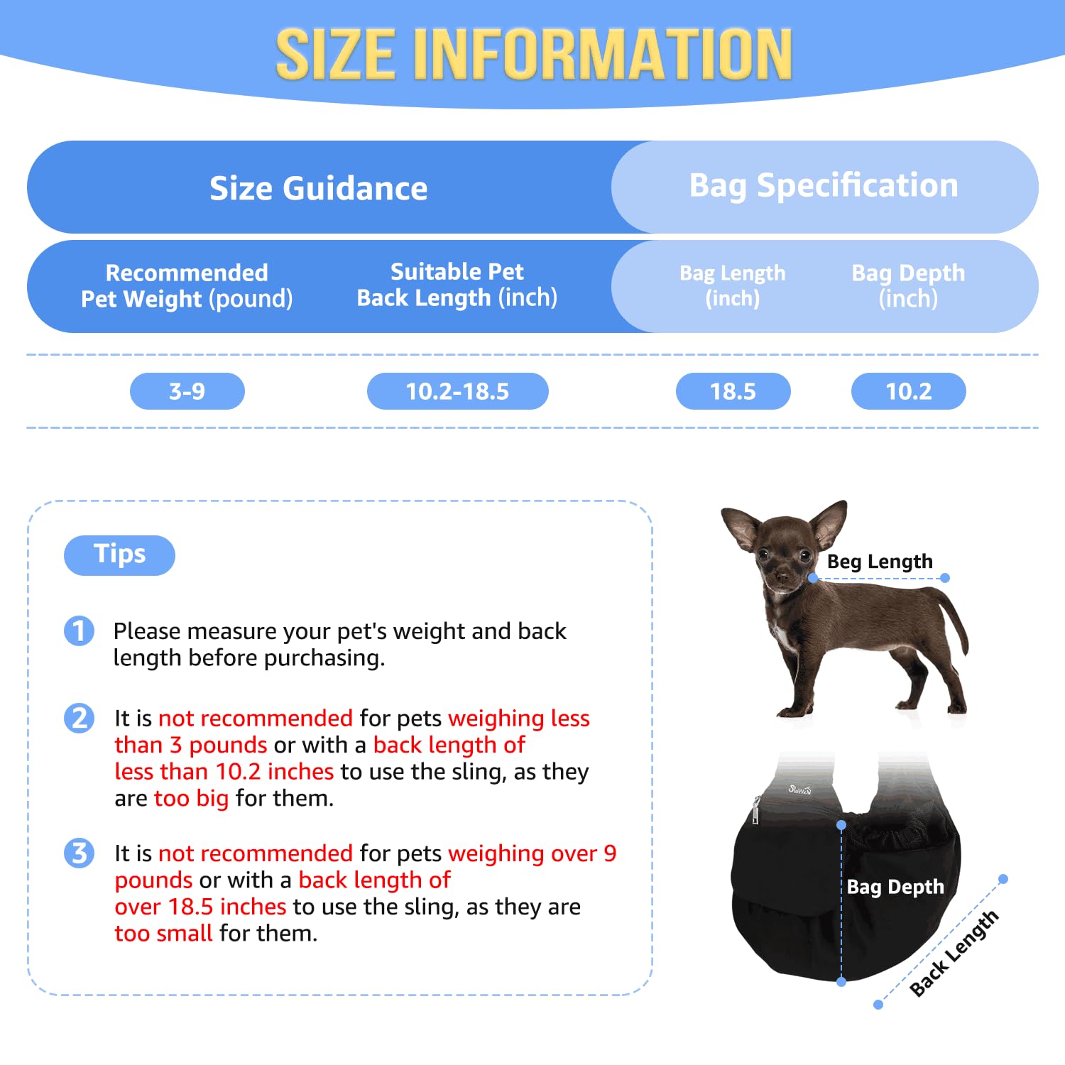 SlowTon portador de perro sling, bolsillo frontal para accesorios