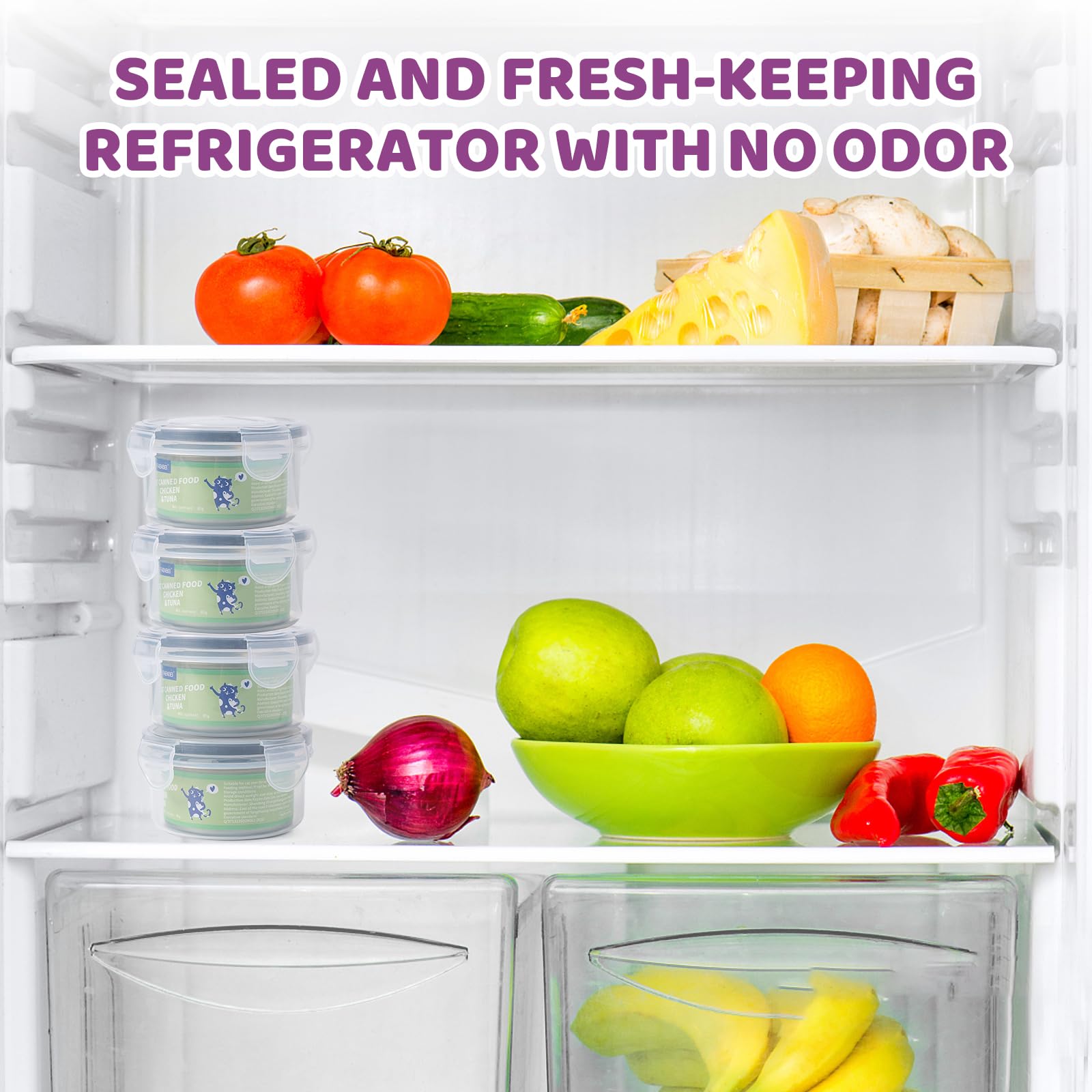 SLSON almacenamiento seguro en refrigerador para latas de gatos