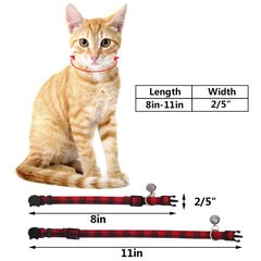 Collar SLSON ajustable para gato, 8-11 pulgadas, comodidad diaria.