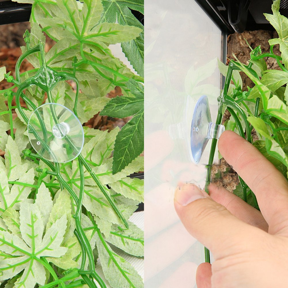 SLSON planta colgante para terrario, mejora estética y proporciona refugio.