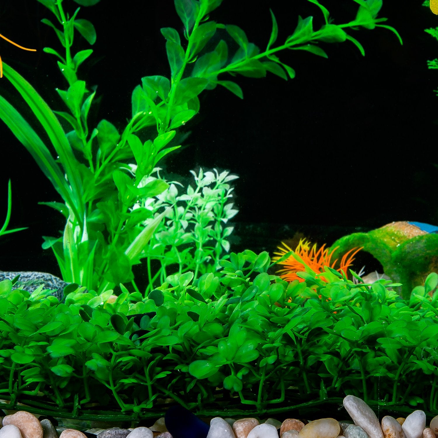 SLSON decoración para acuario verde, refugio visual para peces