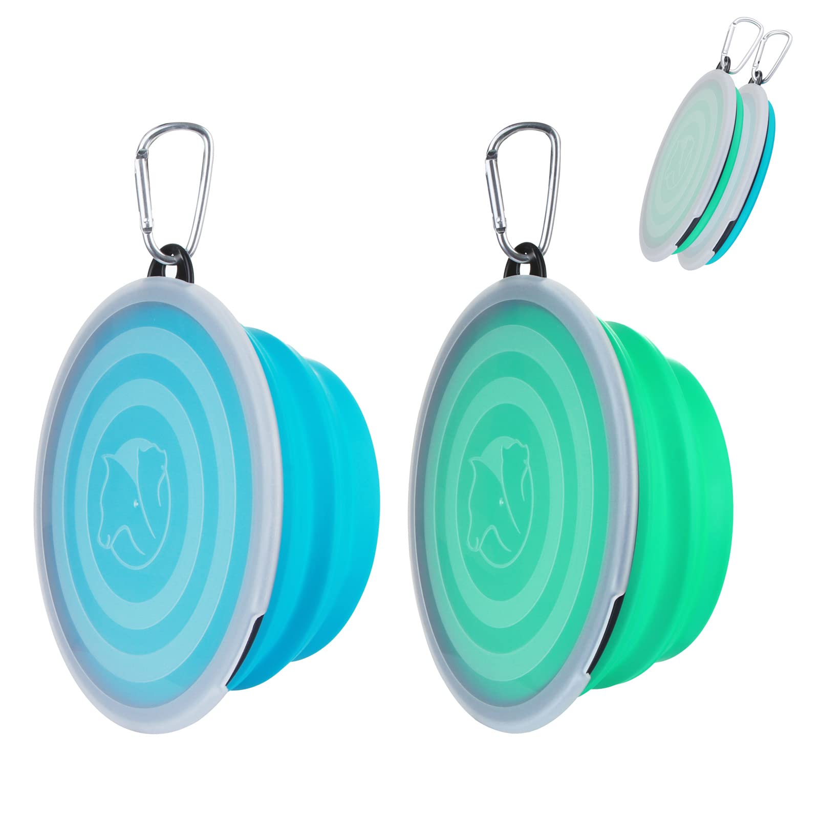 SLSON gamelle pliable bleu clair avec couvercle, pratique en voyage.