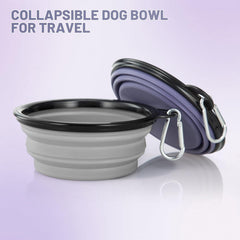 SLSON tazón para perro colapsable, color morado, fácil de guardar en la mochila.