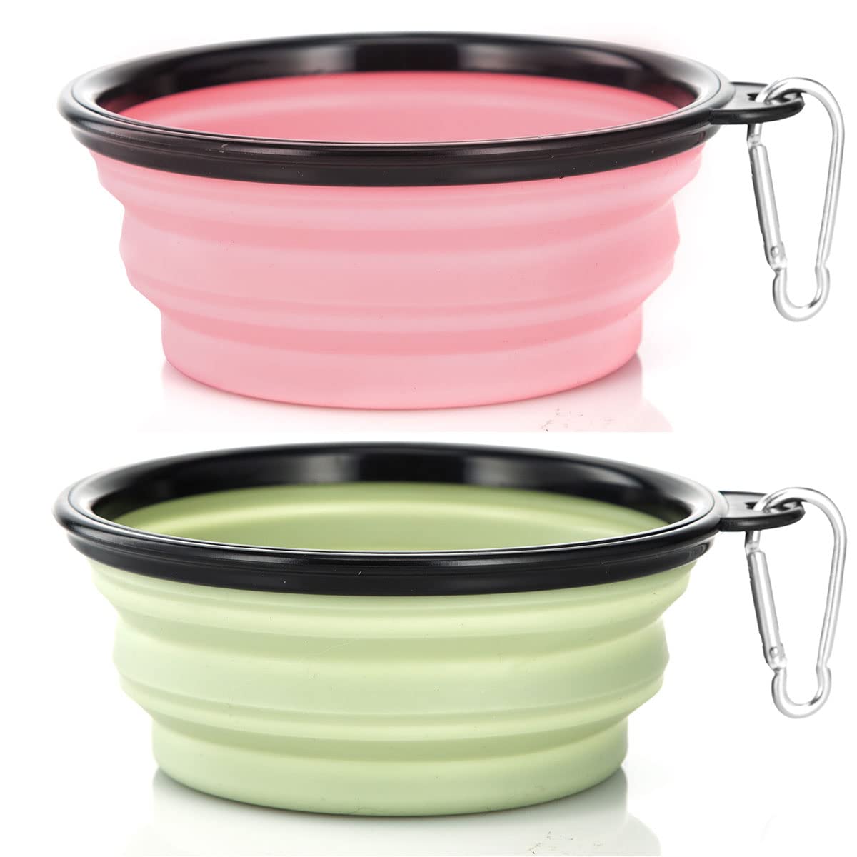 SLSON tazones colapsables para perros y gatos, dos piezas para viaje.