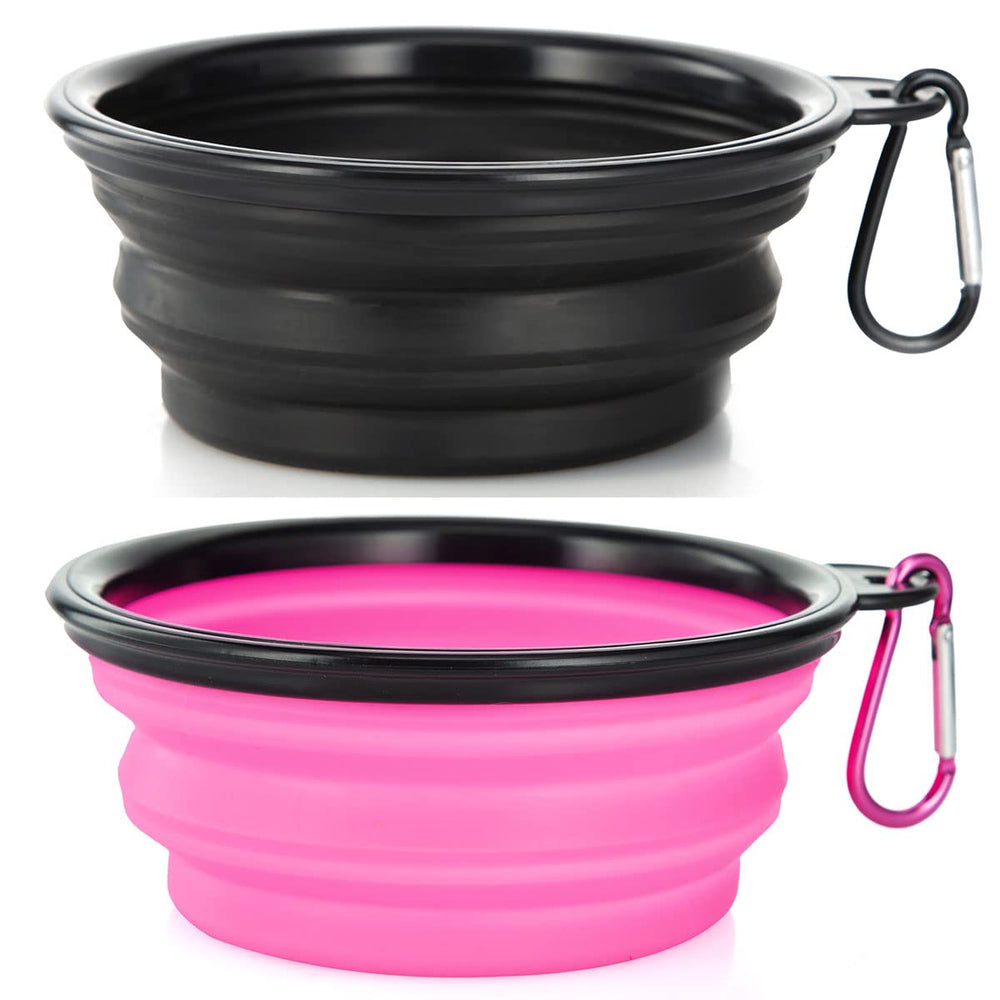 Tazones plegables SLSON para perro, fácil de desplegar en viaje.