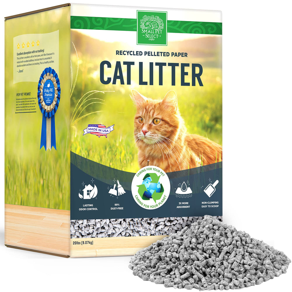 Small Pet Select arena de papel reciclado: pellets que evitan polvo y mantienen la caja limpia