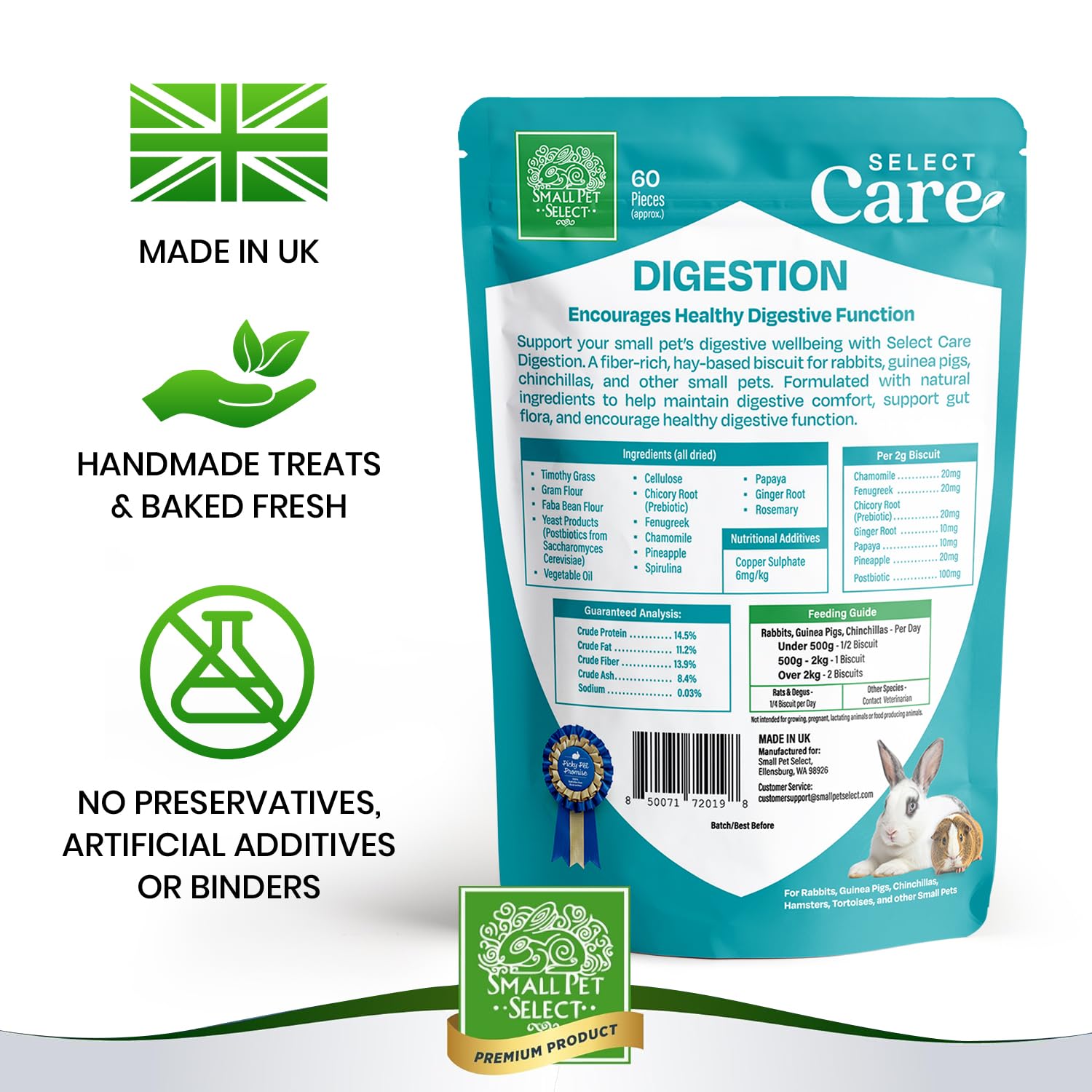 Small Pet Select: botanicas digestivas agregadas para bienestar de la mascota