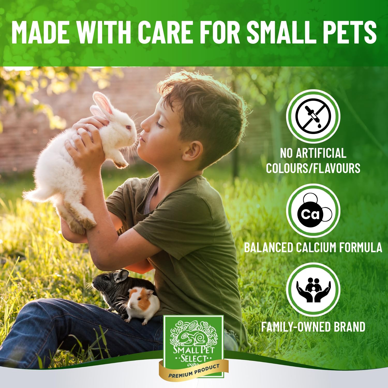 Small Pet Select fibra digestiva, apoyo equilibrado para conejos, cobayas y hámsters.