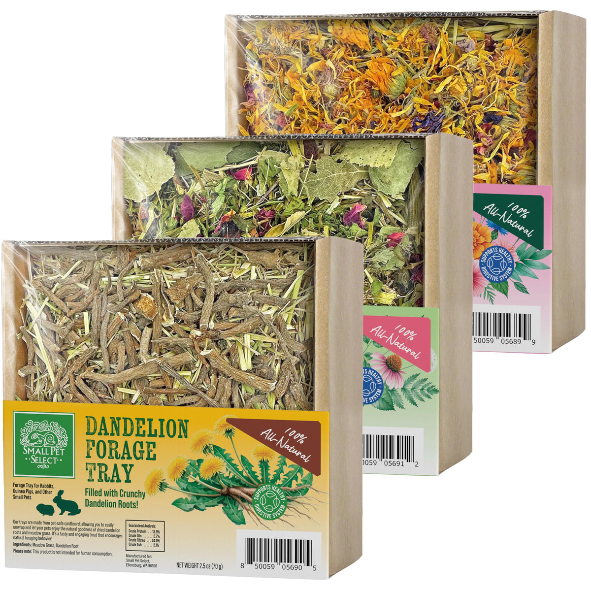 Small Pet Select Forage Tray Herb Mix: estimula exploración y dieta variada para roedores.