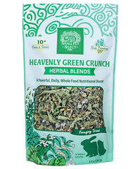 Small Pet Select Green Crunch, conejo disfrutando, snack sabroso que estimula juego y exploración.