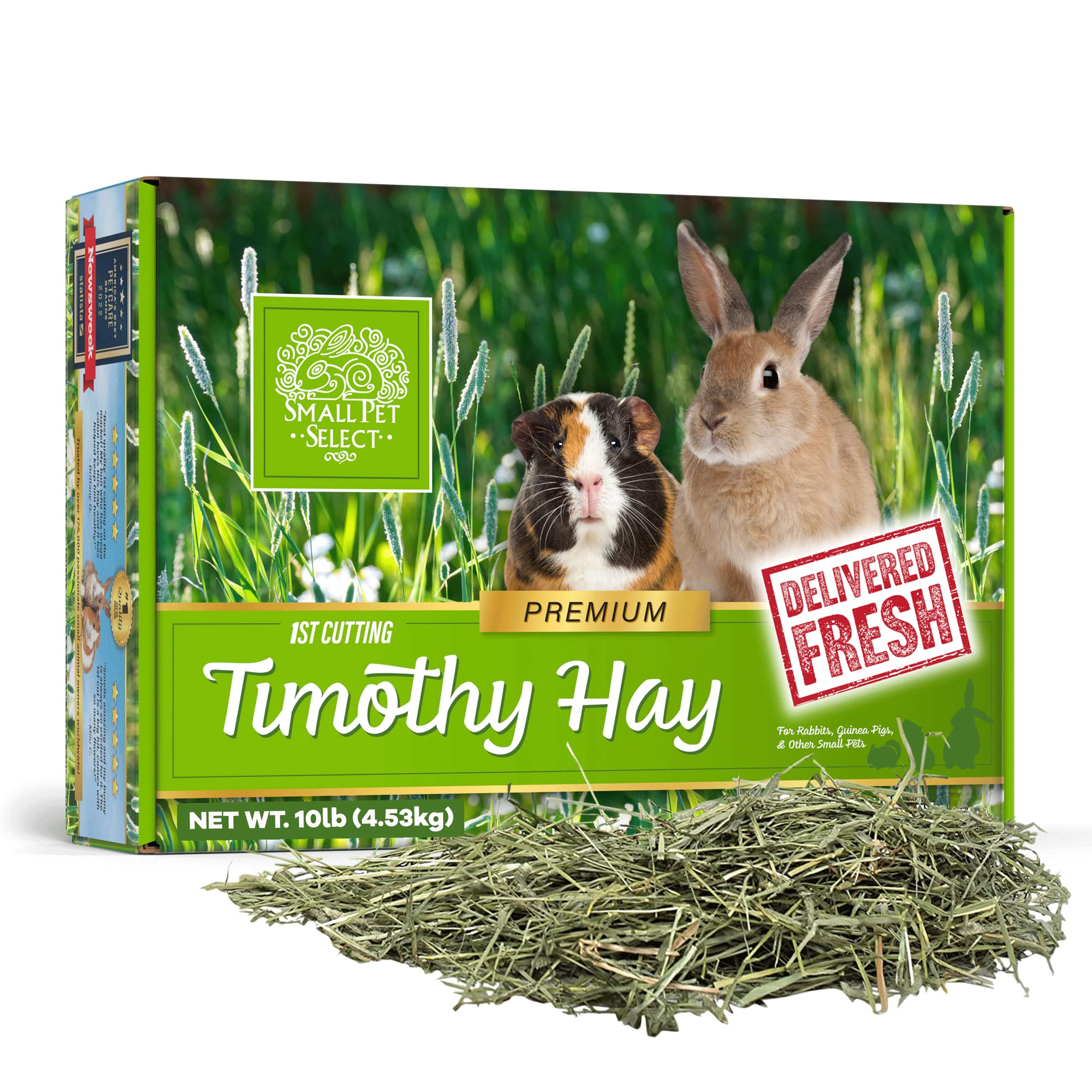 Small Pet Select heno timoteo 1ra corte en caja, fibra alta para desgaste dental natural.