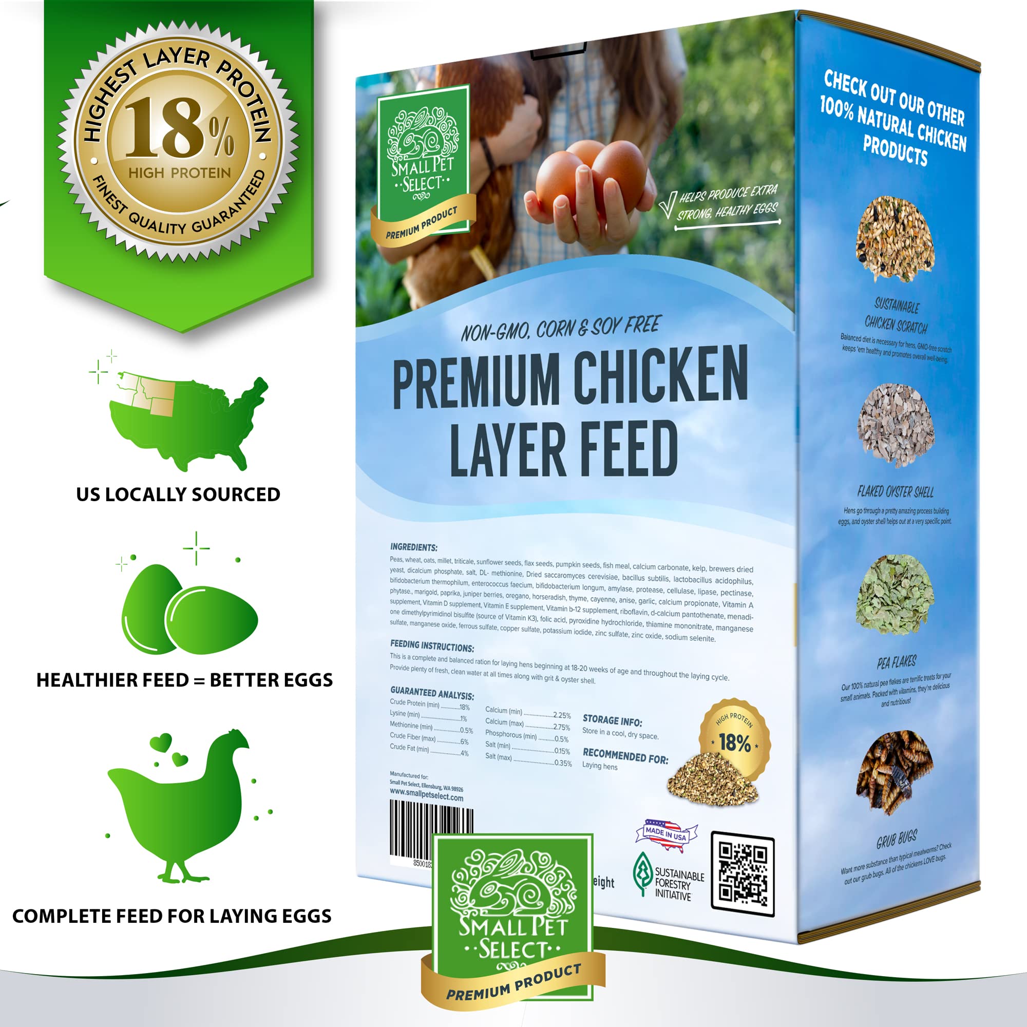 Small Pet Select mezcla semillas y granos para aves, favorece la exploración y la alimentación.