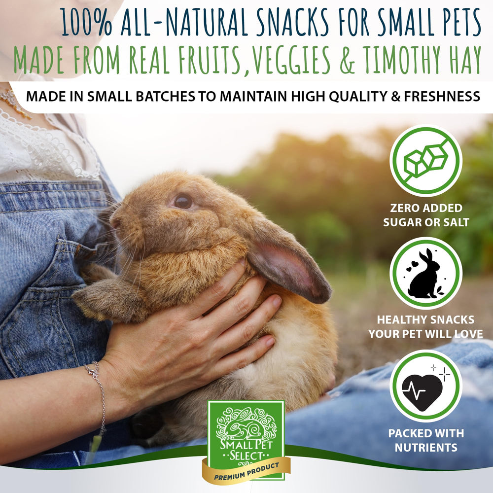 Small Pet Select Snacker de heno Timothy, textura crujiente para entrenamiento.