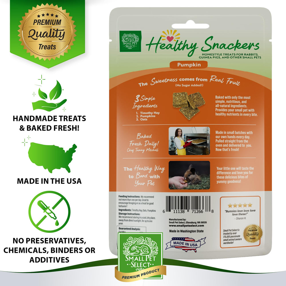 Small Pet Select Snackers Saludables Calabaza: porciones para forraje y enriquecimiento diario.