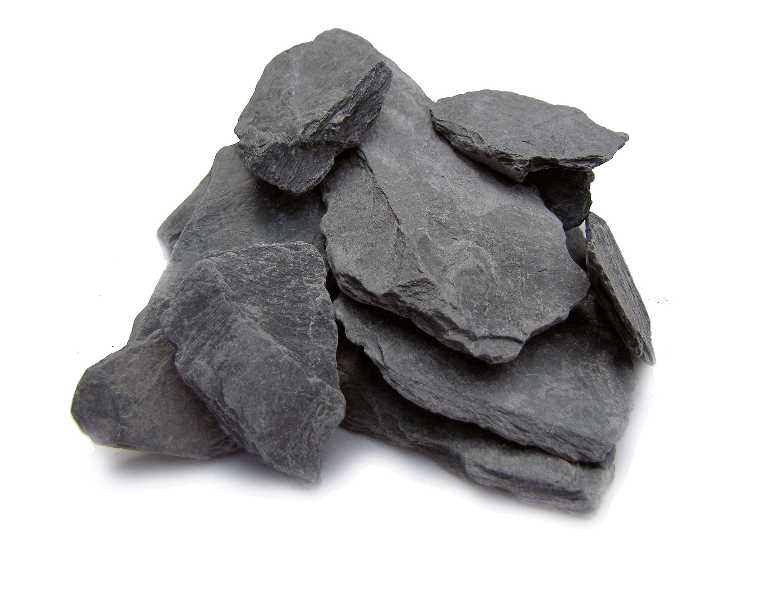 Small World Slate & Stone – Piedra pizarra gris 1-3 pulgadas para acuarios, paisajes.