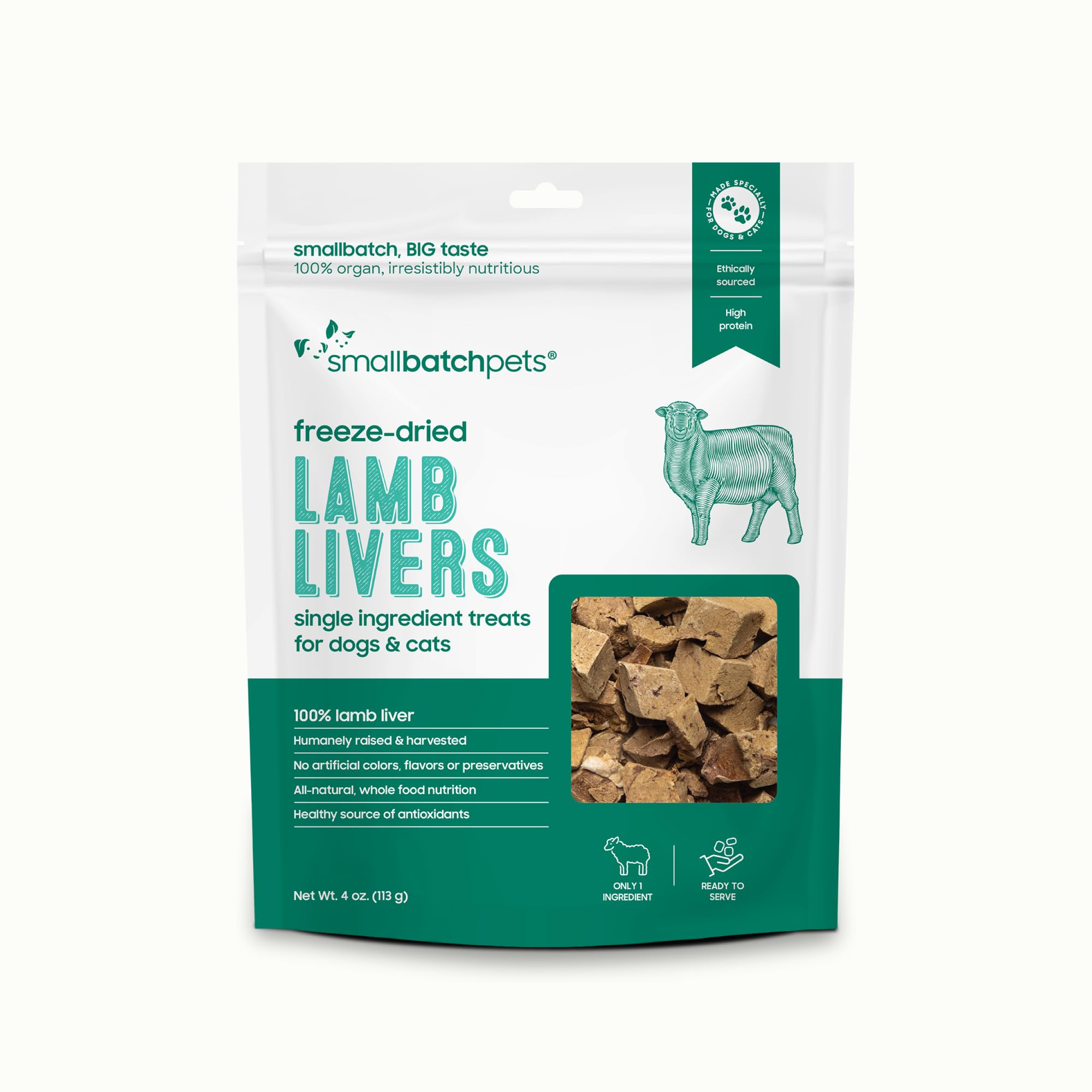 smallbatch higado de cordero deshidratado pack: snack natural para perros