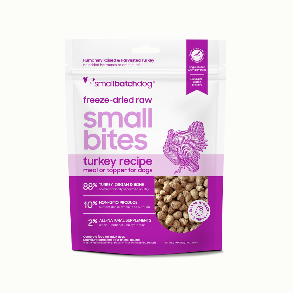 smallbatch pavo patitas liofilizadas 7oz para ingesta rápida y nutritiva.