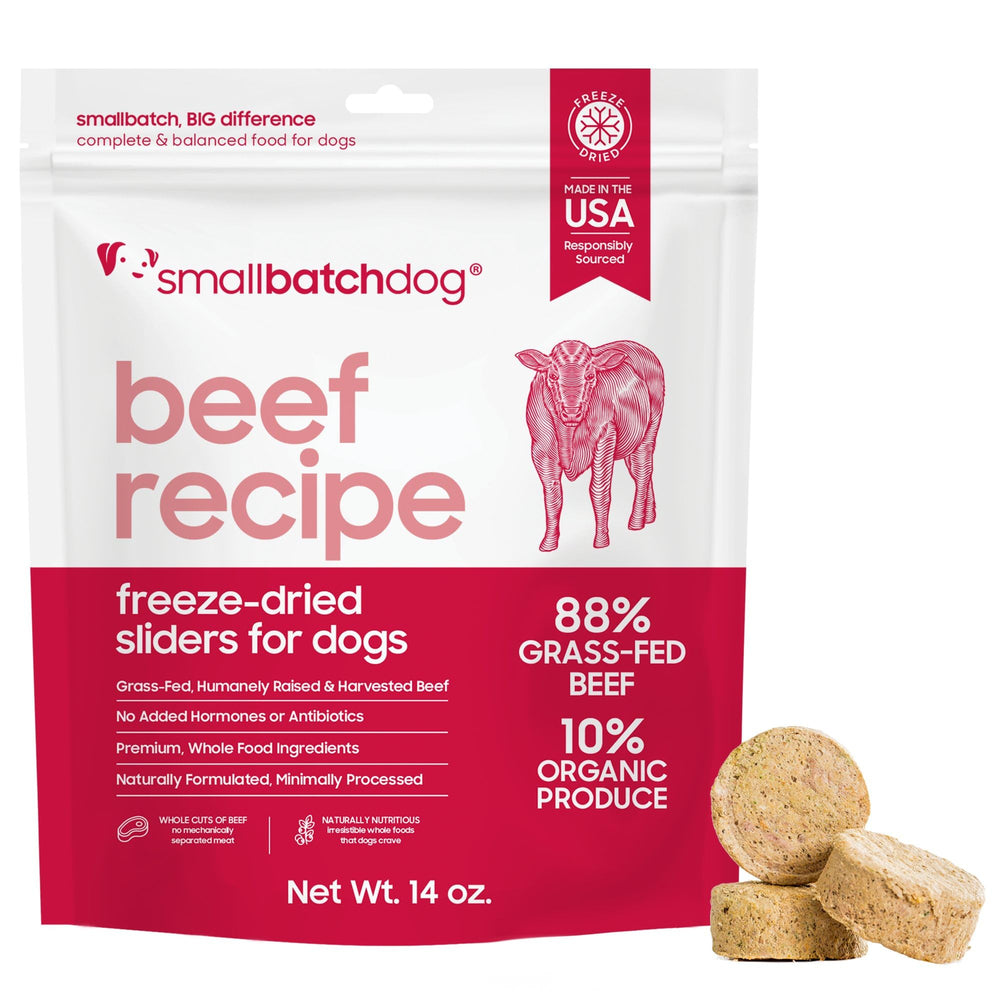 Smallbatch Pets: bolsa de 14 oz de comida cruda liofilizada de res