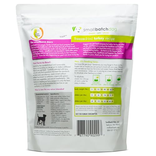smallbatch Pets pavo crudo, proteína simple para dietas sensibles