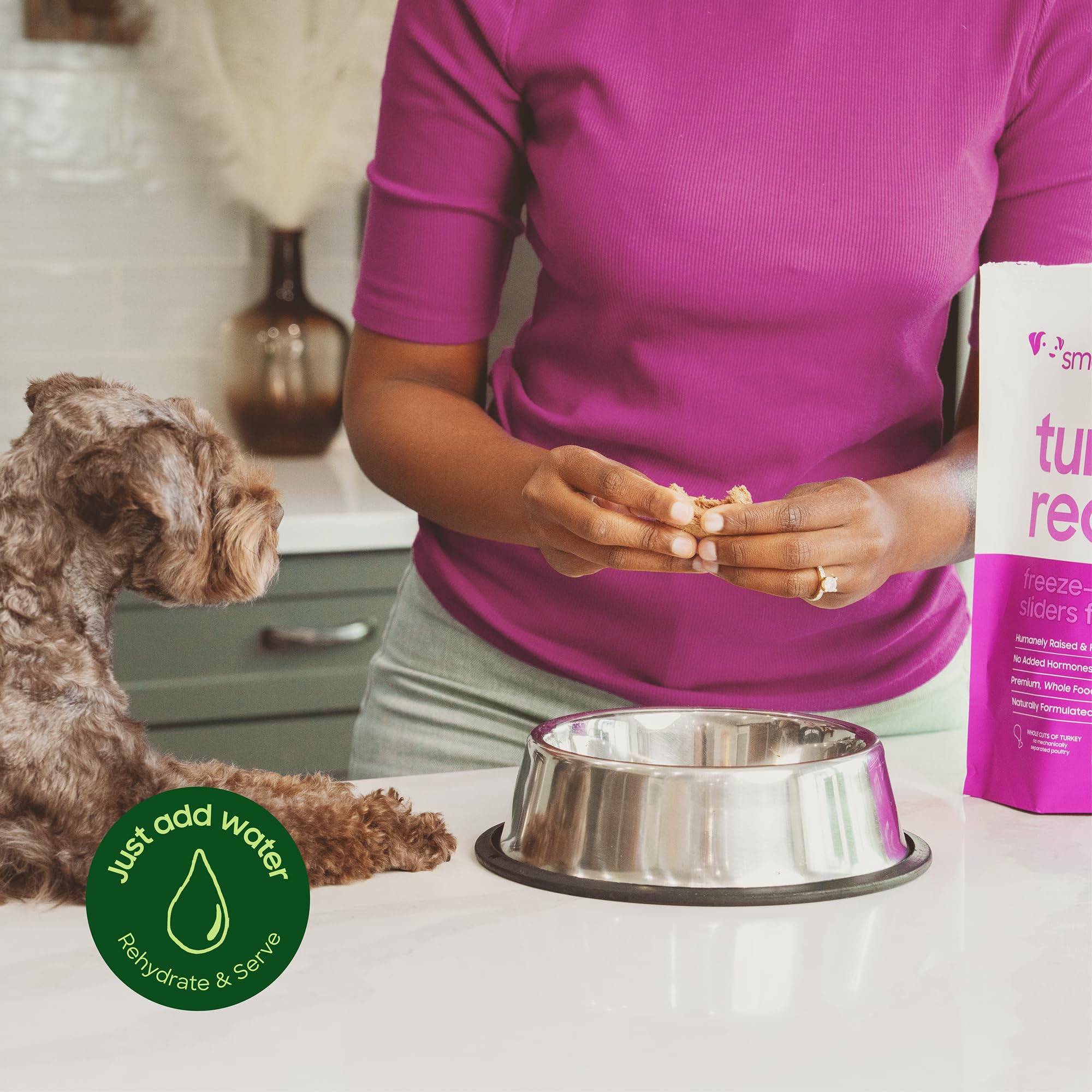 Smallbatch Pets: rehidratar con agua facilita servir rápido