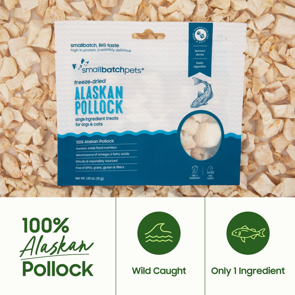 Smallbatch Pets uso multiplo Pollock deshidratado: suplemento sabroso para dieta diaria