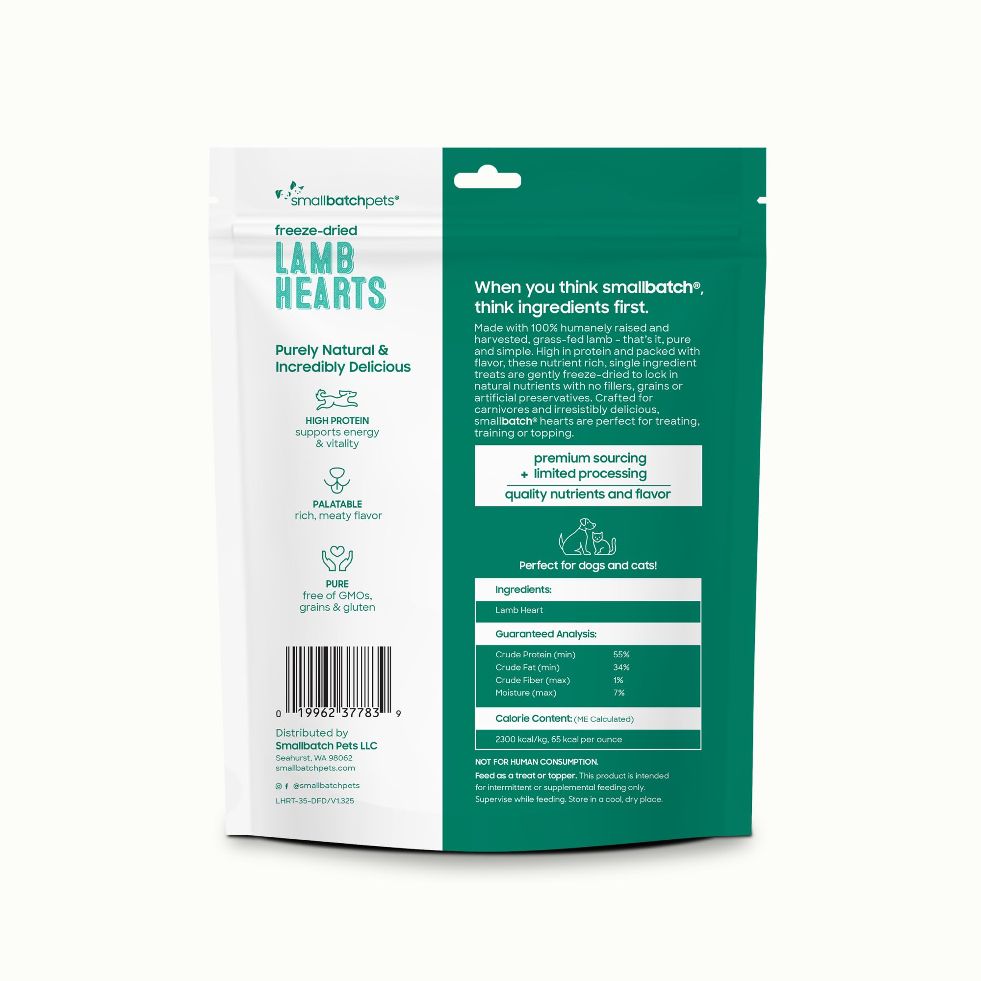smallbatch Proceso de liofilizado que preserva sabor y nutrientes sin conservantes.