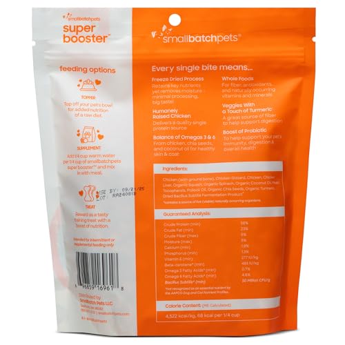 Smallbatch Refuerzo de alimento con pollo para perros y gatos, sabor sabroso y nutrientes extra.