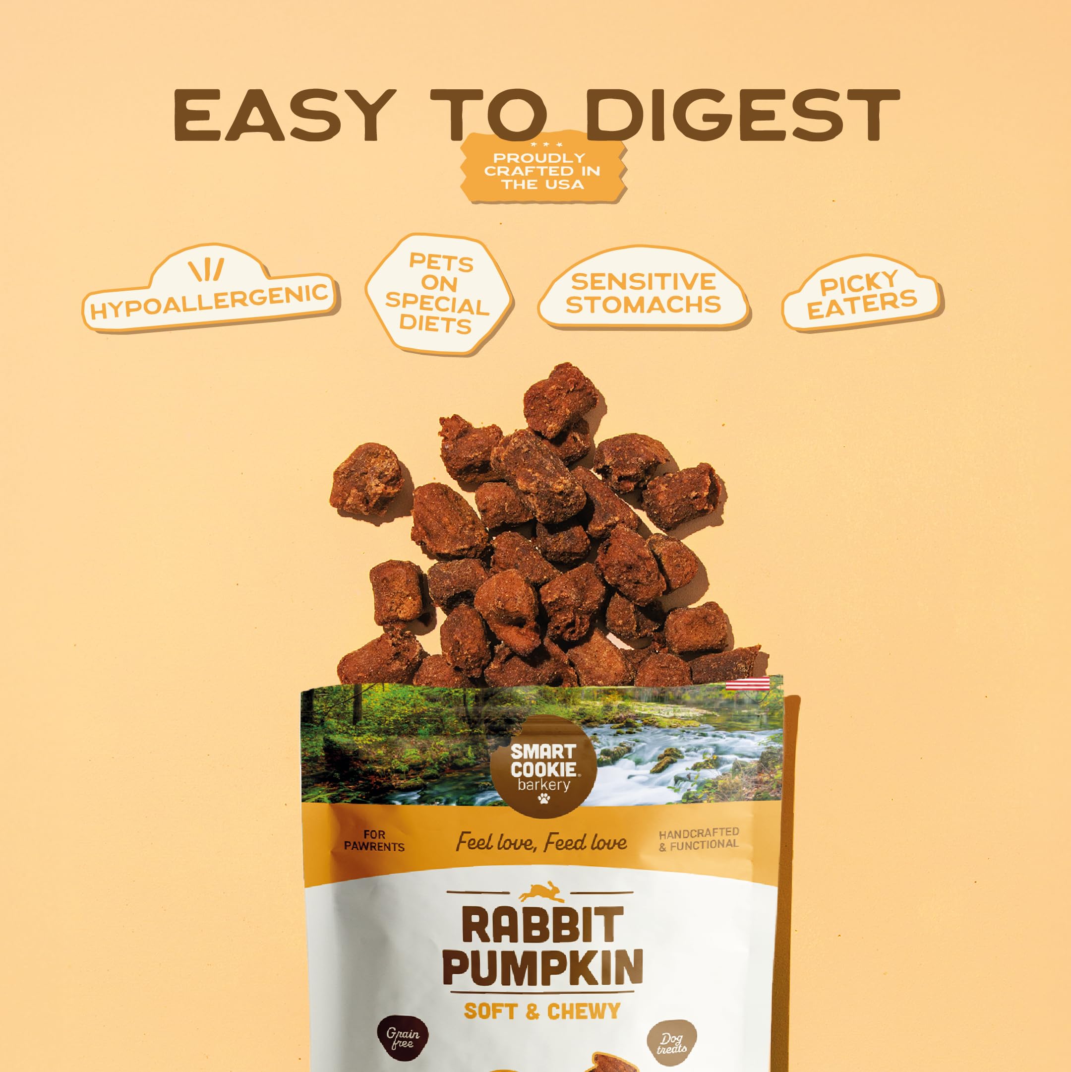 Smart Cookie golosinas sin granos conejo-calabaza