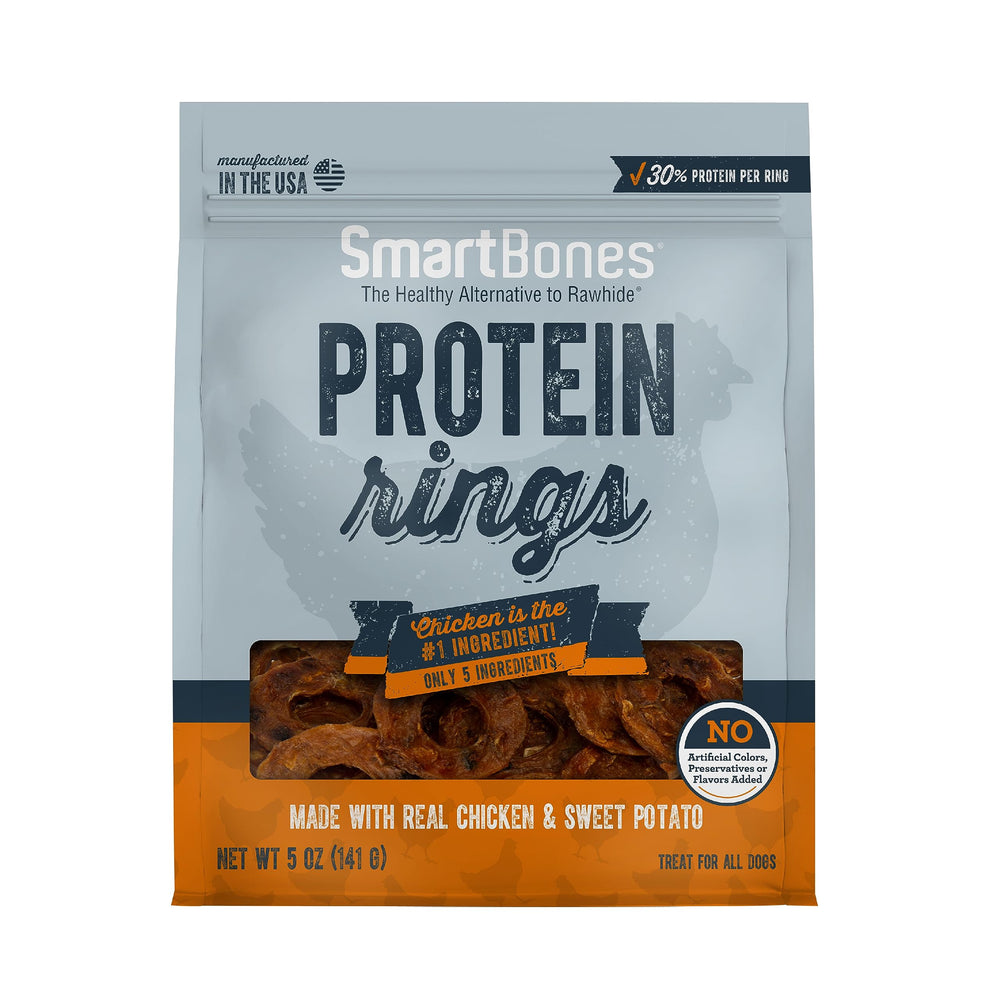 SmartBones Anillos de proteína de 5 onzas, snack práctico