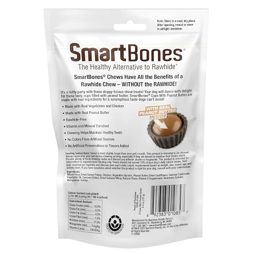 SmartBones Copas relleno de mantequilla de maní, sabor irresistible