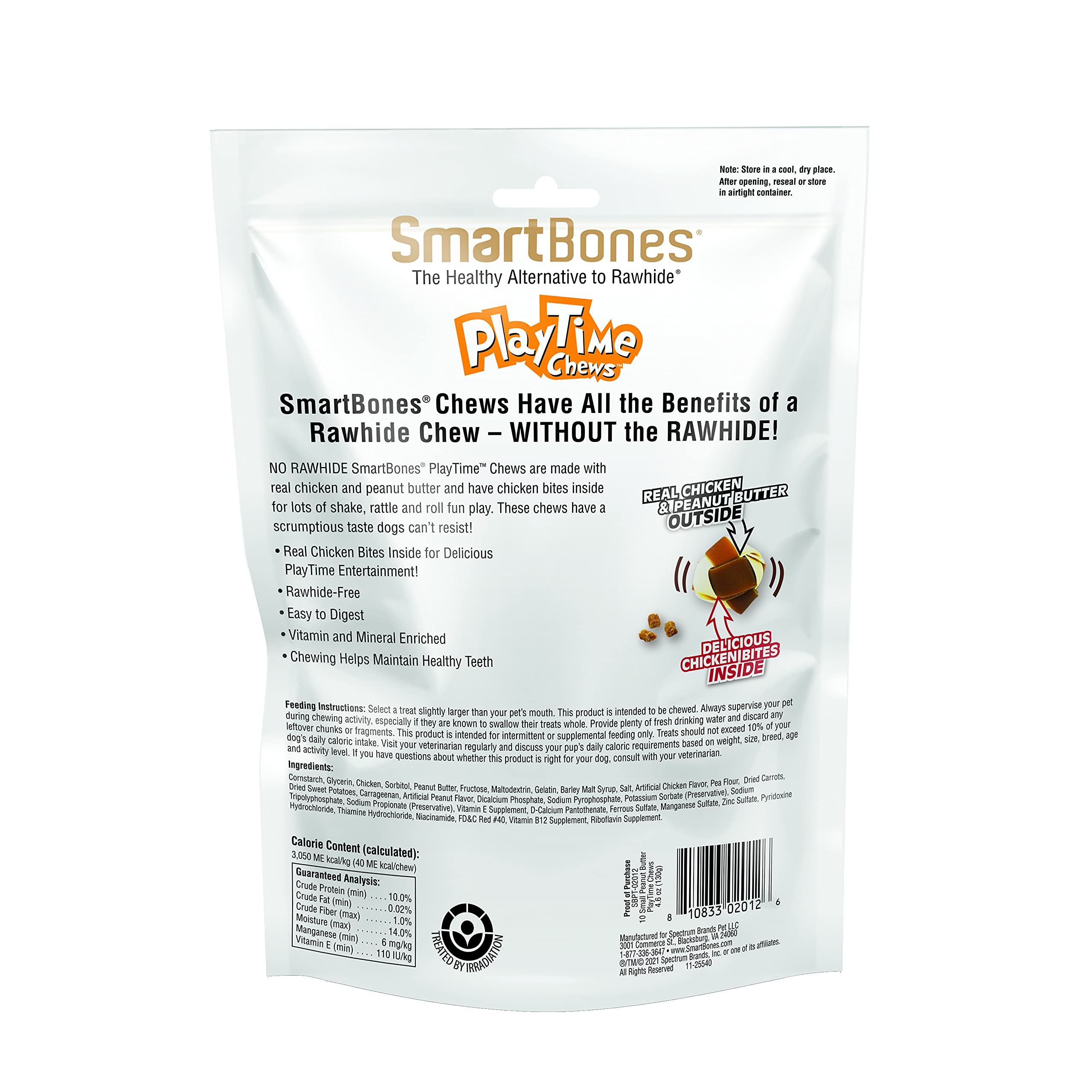 SmartBones DoubleTime Rollos PlayTime con pollo real y vegetales para masticar delicioso