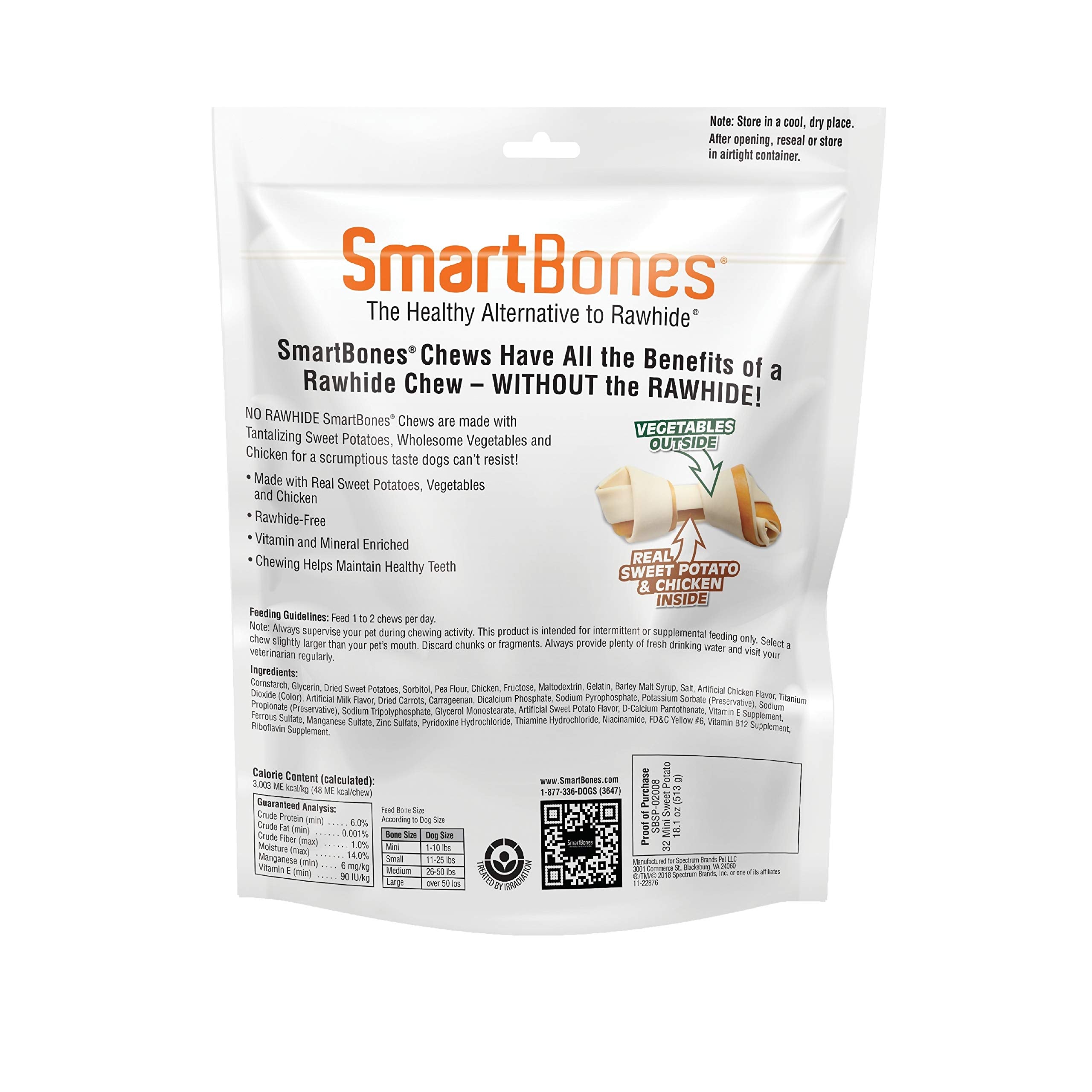 SmartBones Mini Chews sin cuero crudo, snack seguro para perros