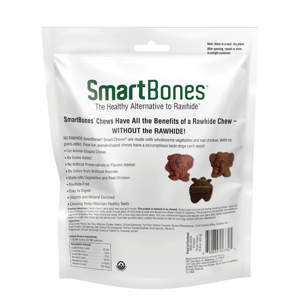 SmartBones sabor a pollo y vegetales que los perros disfrutan