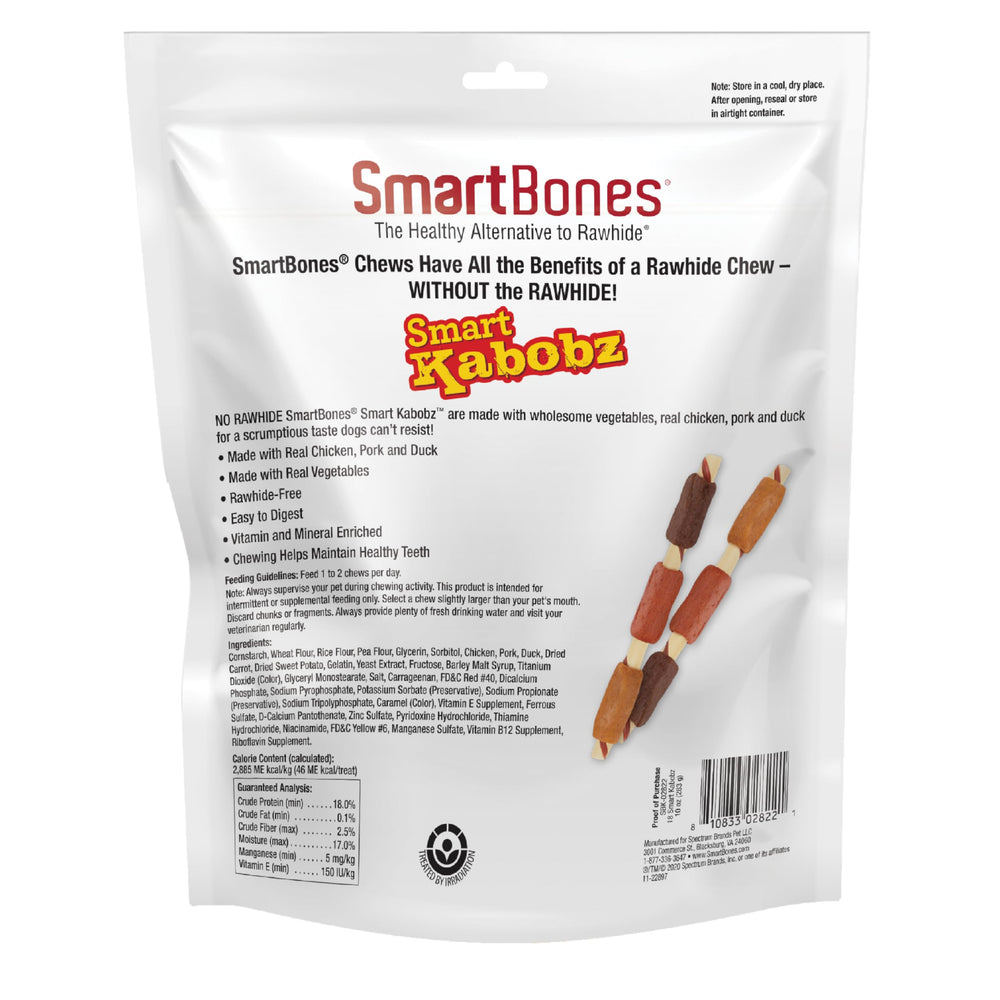 SmartBones Smart Kabobz saveur triple poulet-boeuf-porc.