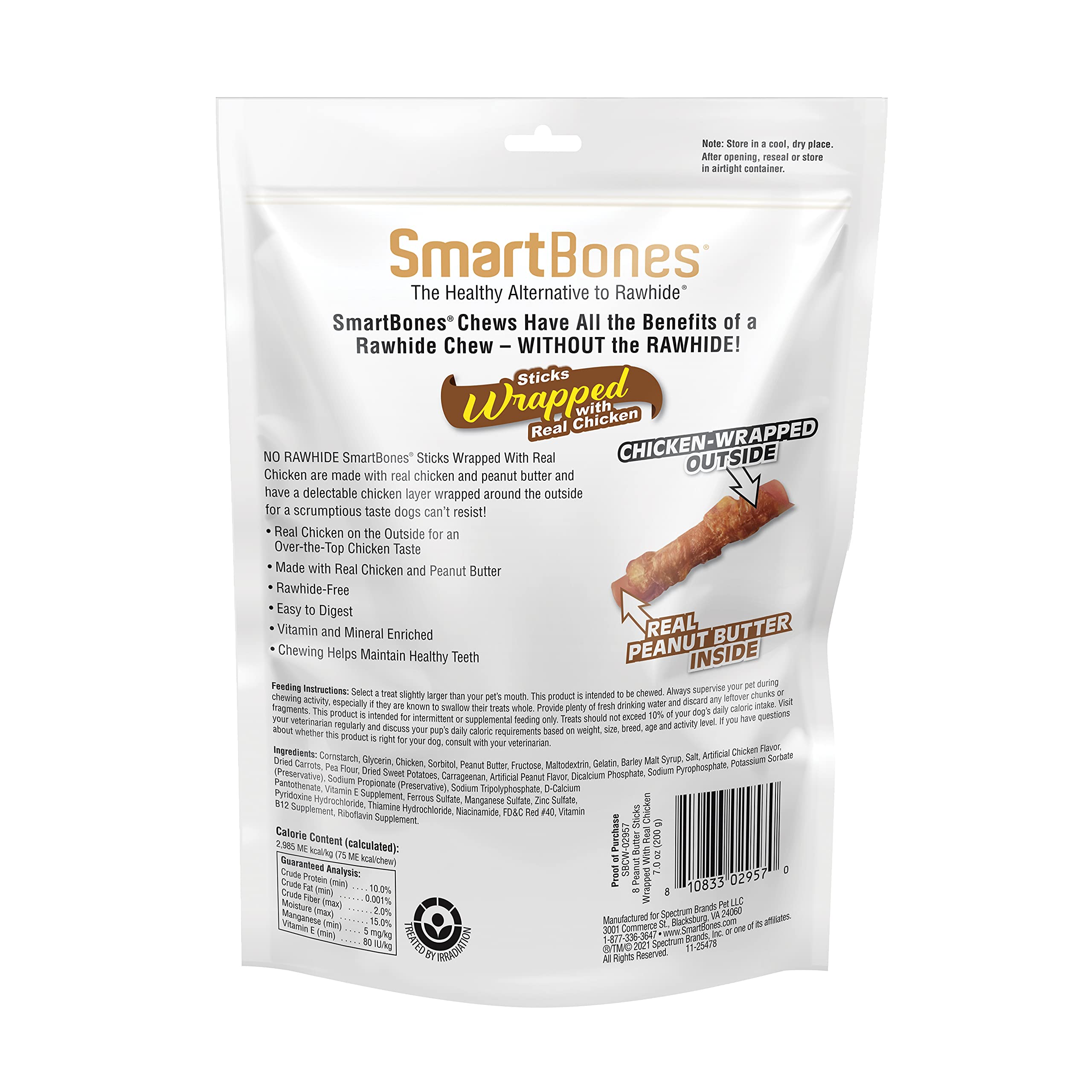 SmartBones snack práctico para perros, ideal para masticar y recompensar.
