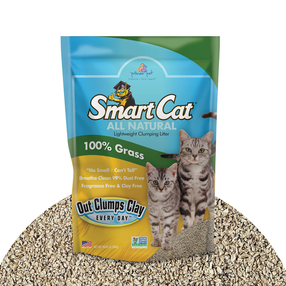 SmartCat arena natural para gatos, empaque de 10 lb, fácil de transportar y usar.