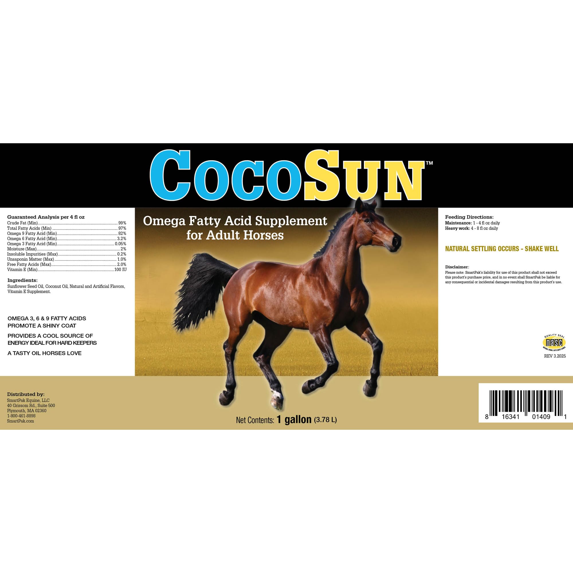 SmartEquine CocoSun: vertido de aceite para mezclarlo fácilmente.